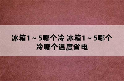 冰箱1～5哪个冷 冰箱1～5哪个冷哪个温度省电